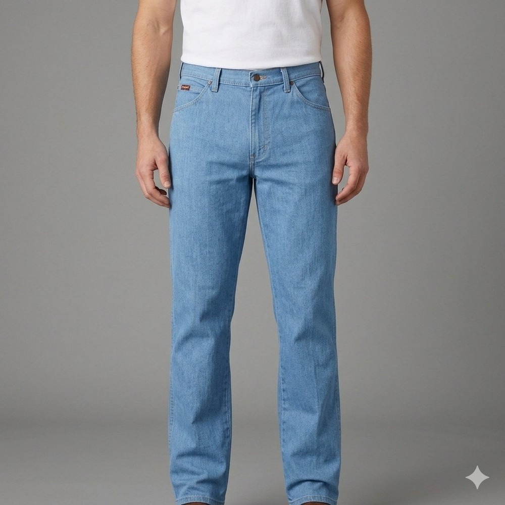 Wrangler Regular‎ Fit Workwear Jeans Light Wash Denim 36x30